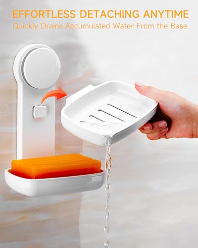 Wall-Mounted Soap Dish Holder with Double Tiers for Shower & Kitchen