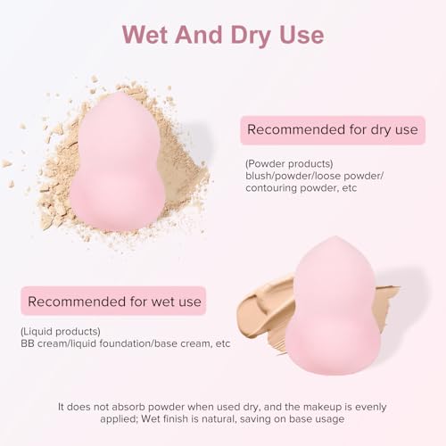 QIBANHUA 3-Piece Makeup Sponge Set - Large and Mini Beauty Blender Sponges