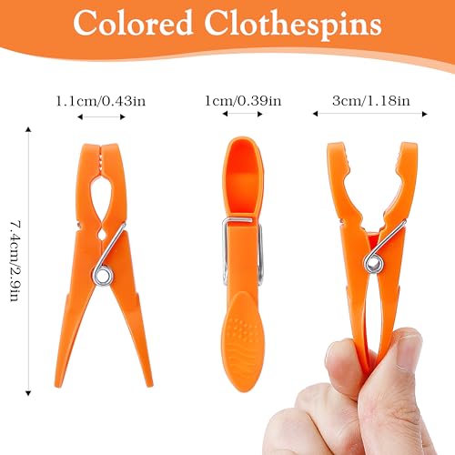 Senbowe 48 Pack Heavy Duty Colorful Plastic Clothespins