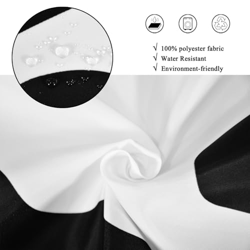 Halloween Shower Curtain - Black & White Spooky Ghosts, 72"