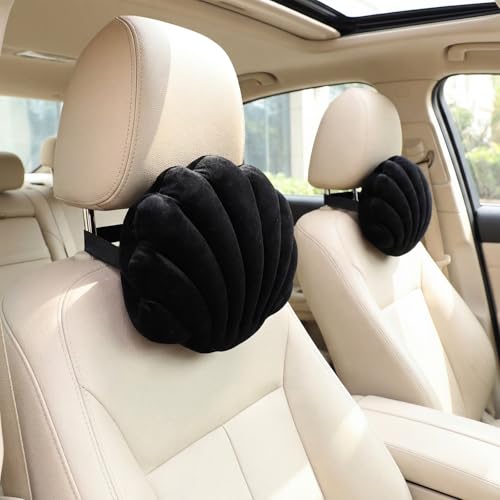 Seashell Car Neck Pillow Set - 2 Plush Lumbar Support Cushions