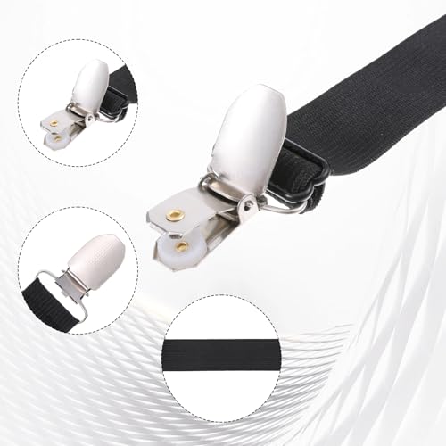 Xyembu 4Pcs Ironing Board Cover Clips Adjustable Fasteners Elastic Straps