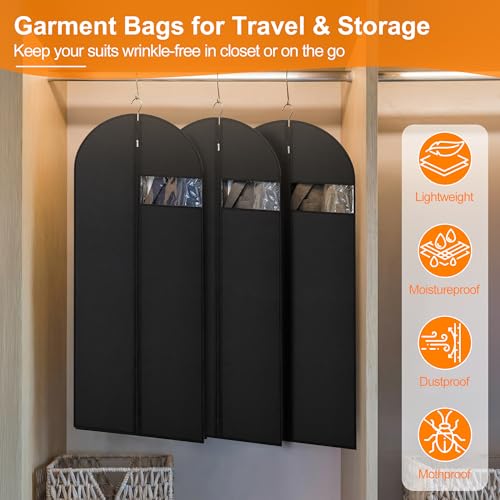 EZ COZY 45" Garment Bag for Travel & Hanging Clothes - Waterproof & Durable