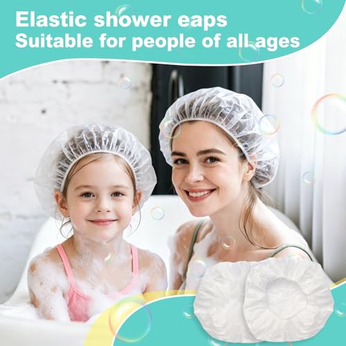 150Pcs Disposable Shower Caps Waterproof Large Plastic Hair Covers