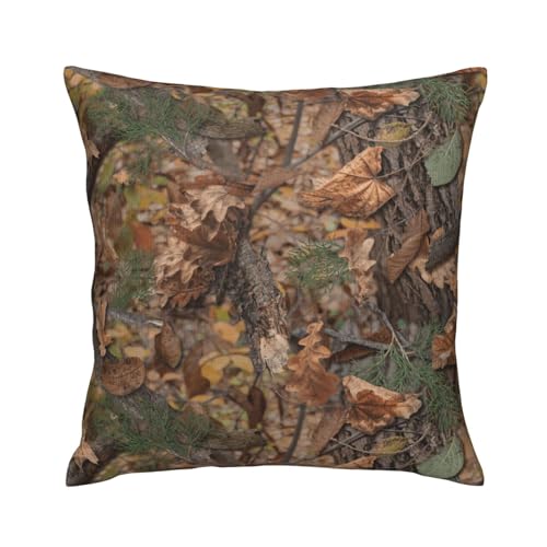 Forest Camouflage Plush Throw Pillow Cover - Style 17