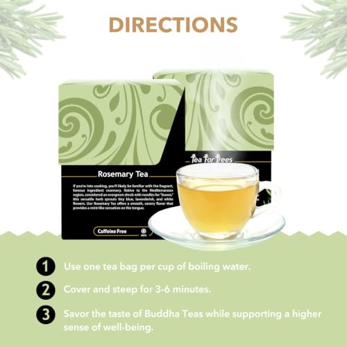 Buddha Teas Organic Rosemary Tea - Herbal Caffeine-Free Tea, 18-Count
