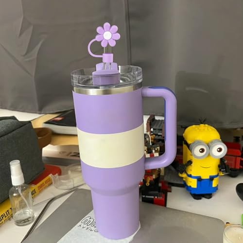 Cute Silicone Flower Straw Topper for 10mm Straws - Pink