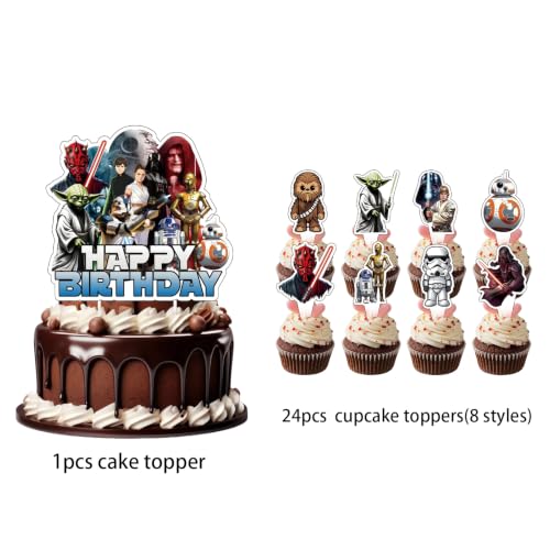 25PCS Star Wars Cake Toppers & Cupcake Decorations for Parties