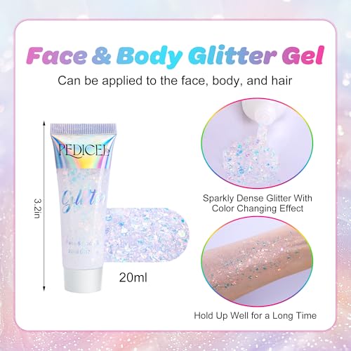 Mermaid Hair Clips Starfish Face Gems & Glitter Gel Set