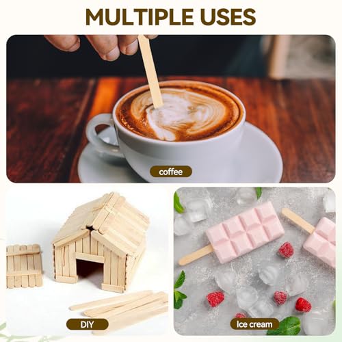 Bamboo Coffee Stirrers - 150 Count Disposable 5.5" Sticks