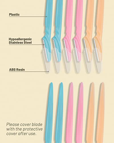 MoHern Dermaplane Razor & Face Razors for Women, 12 Pcs Multi-Color