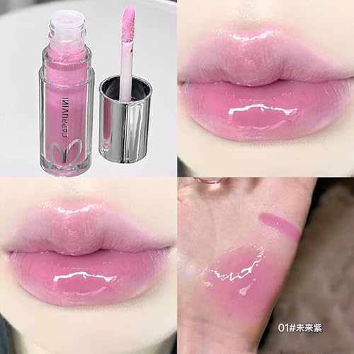 Petansy 4Pcs Shimmer Bomb Lip Gloss Set with Vitamin E and Hyaluronic Acid