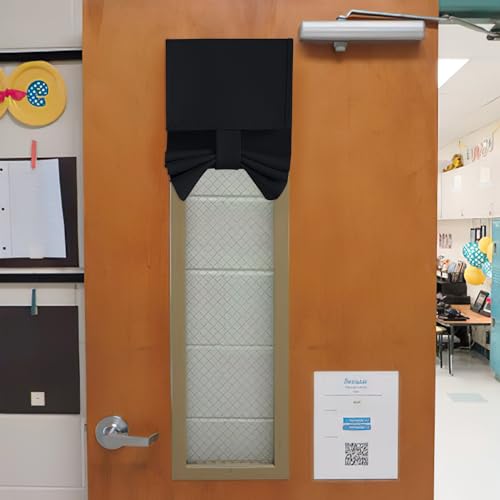 NICETOWN Black Privacy Lockdown Shade 8" x 36" for Classroom