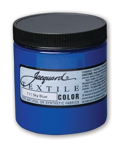 Jacquard Sky Blue Permanent Fabric Paint - 8 Oz for Clothes & Upholstery