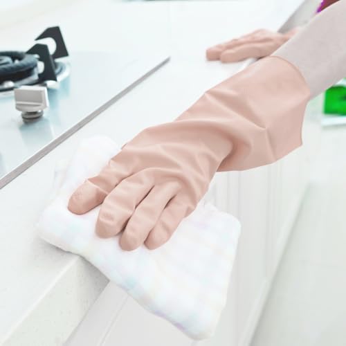 LoveBB Reusable Rubber Cleaning Gloves - Non-Slip Dishwashing Set, 6 Pairs