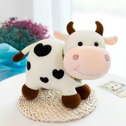 White Cow Plush Toy - 10.2 Inch Soft Stuffed Animal Pillow