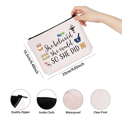 Pharmacy Technician Makeup Bag Graduation Gift Canvas Cosmetic Pouch