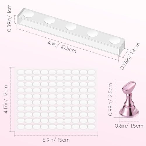 Narsikar Press on Nail Practice Stand Set with Tweezers and Tape