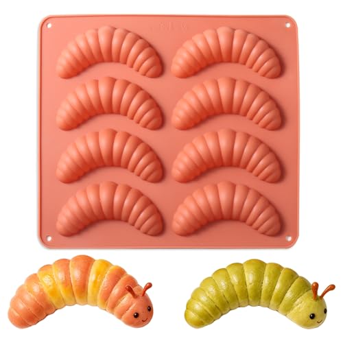 Caterpillar Bread Mold - 6-Cavity Silicone Baking Tray, 9.45" x 8.66"