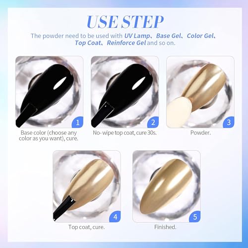 IMGDD Green Metallic Mirror Chrome Nail Powder for Gel Nails