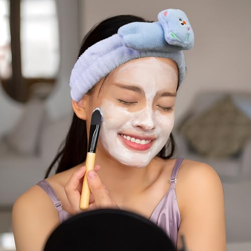 Kawaii Spa Headbands for Women 2-Pack Cute Fleece Face Wash Headband