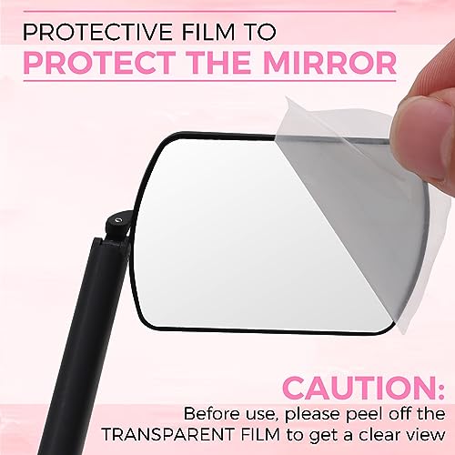 Large Square Lash Mirror for Eyelash Extensions, 260° Rotating Portable Eye Check Tool