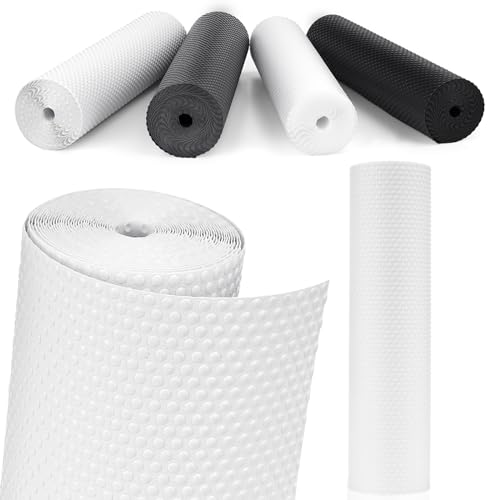 MooiFun Waterproof Non-Slip Drawer Liner, White, 11.8in x 120in