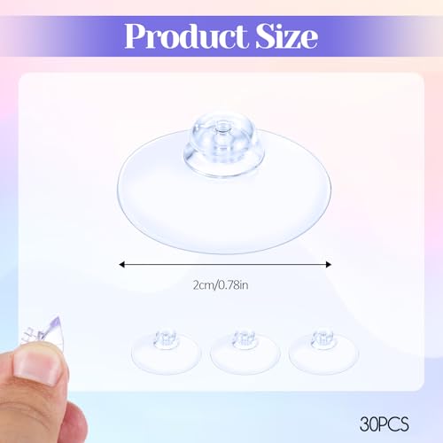 30Pcs Mini 2cm Suction Cups - Clear PVC for Home & Office Use
