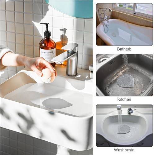 Universal Silicone Bathtub Stopper - 6 Inch Drain Plug (2 Pcs)