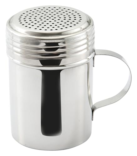 Winco 10 oz Stainless Steel Dredge with Handle for Professional Kitchens