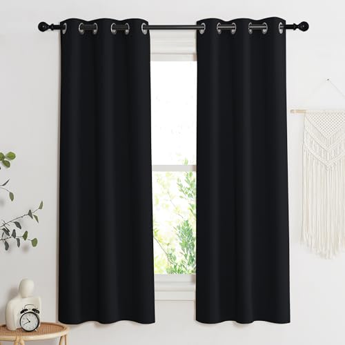 NICETOWN Soundproof Thermal Insulated Blackout Curtain - 34" x 84" Black