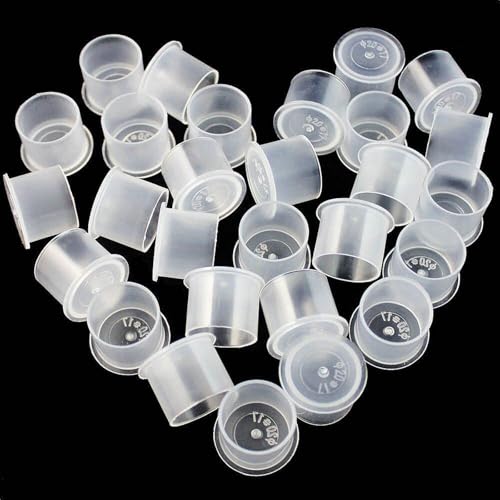 Autdor 500PCS Small Tattoo Ink Caps with Self-Standing Flat Base