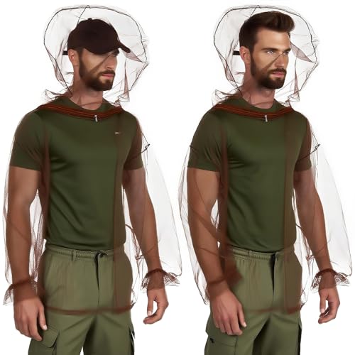 2 Pack Mosquito Jacket Insect Protection Mosquito Repellent Clothing Unisex Adjustable Size Breathable Suit Invisible Net Light Keep Safe Cool for Camping Outdoor Activities