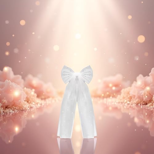 White Bridal Hair Bow Clip - Elegant Wedding Hair Accessory for Brides