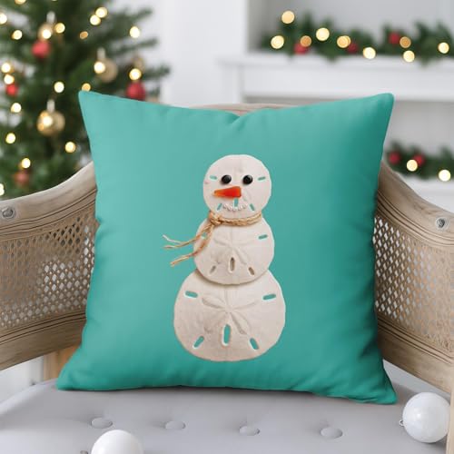 Emvency Snowman Sand Dollar Throw Pillow Cover 18x18