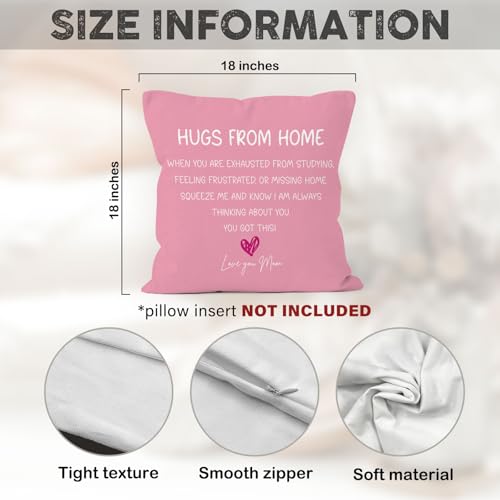 Pink Hugs from Home Throw Pillow Cover 18x18 - Soft Flannelette