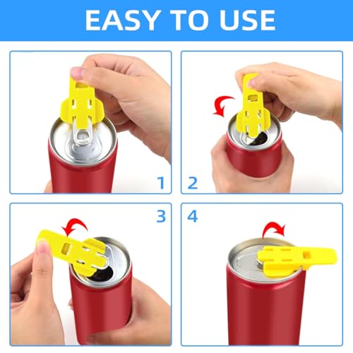 6 Pack Manual Can Opener Set - Easy Grip Soda & Beverage Tab Covers
