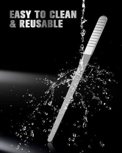 FERYES Stainless Steel Double-Sided Nail File with Anti-Slip Handle