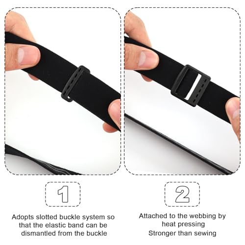 4pcs Elastic Headlamp Strap, Headlamp Band Replacement Head Lamp Comfort Belt Headlamp Headband Holder Headlamp Accessories Compatible with Black Diamond, Petzl, Princeton Tec, Fenix, Streamlight