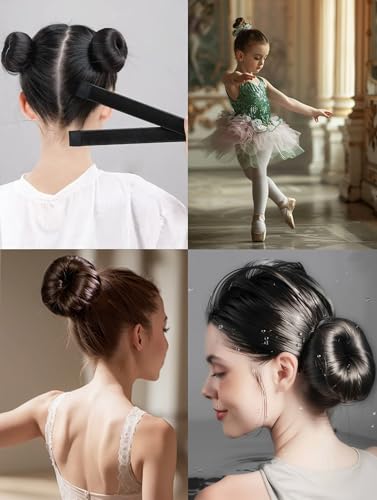 MuYwa Hair Bun Maker & French Twist Tool for Ballet and Dance (4-Pack)