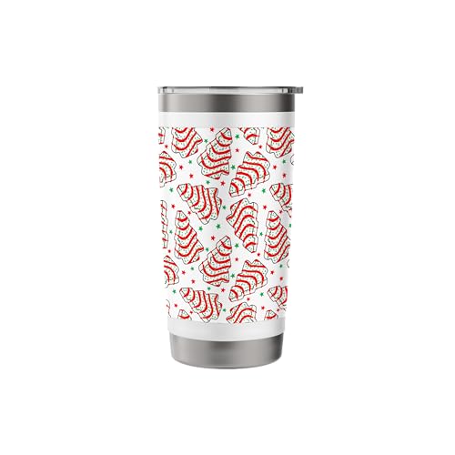 Christmas Tree Cake Tumbler 20oz Stainless Steel Insulated Drinkware - White