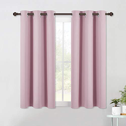 NICETOWN Blackout Curtains - 2 Panels, Baby Pink, 42"W x 60"L Grommet Top
