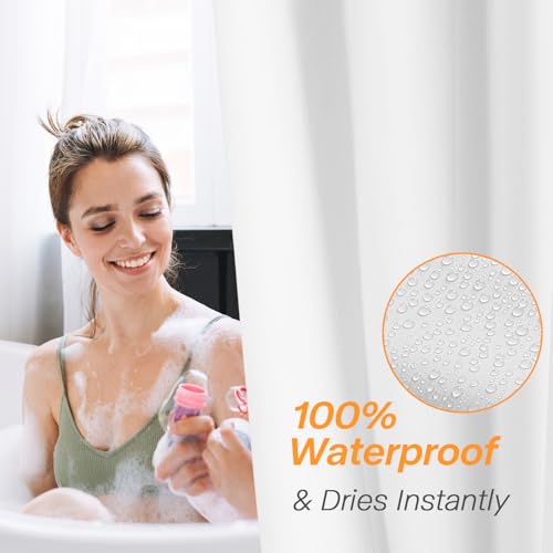 Gibelle White PEVA Shower Curtain Liner 72x72 Waterproof Bathroom Accessory Pack of 1