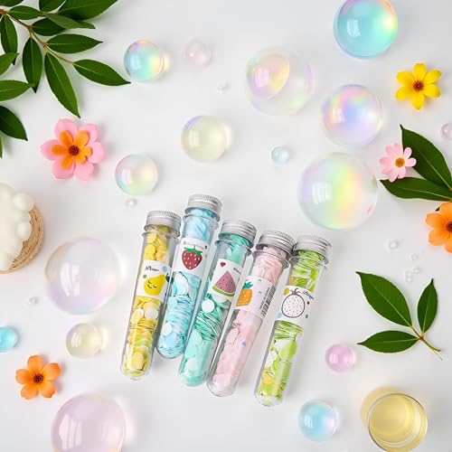 5 Box Multicolor Portable Disposable Paper Soap Confetti Soap Sheets Flakes for Washing Hand, Portable Disposable Travel Scented Bath Slice for Travel and Outdoor