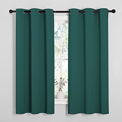 NICETOWN Thermal Blackout Curtains - Hunter Green, 42"W x 63"L, Set of 2