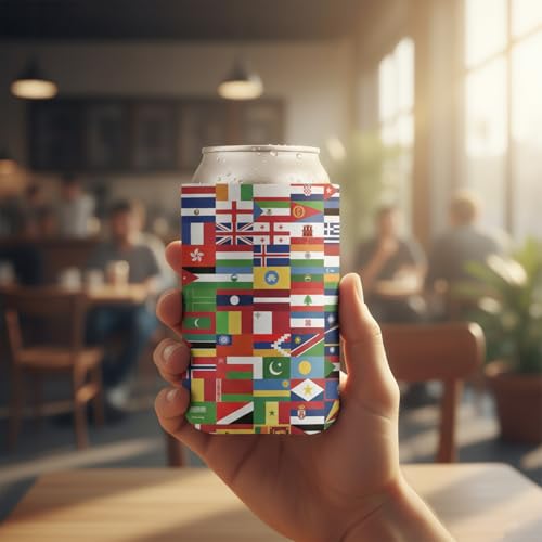 2026 Soccer World Cup Can Cooler with International Flags
