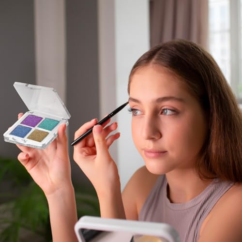 Trinkrittey 2-Pack Empty Makeup Palette 4-Grid Portable Clear Storage Box