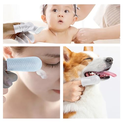 100 PCS Cotton Finger Cots, Finger Covers Protection for Finger Tips, Breathable, Sweat Resistant, and Wear-Resistant, Perfect for Work, Nails Cleaning, and Injured Fingers (White)