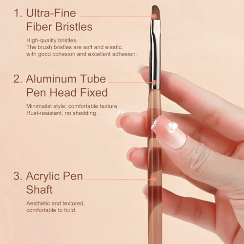 Kootinn 9-Piece Nail Art Brush Set - Professional Manicure Liner Brushes