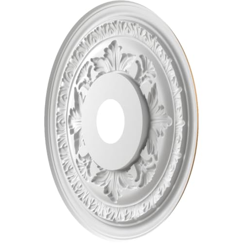 Ekena Millwork 19-in Baltimore Ceiling Medallion - Bright Coat Gold PVC